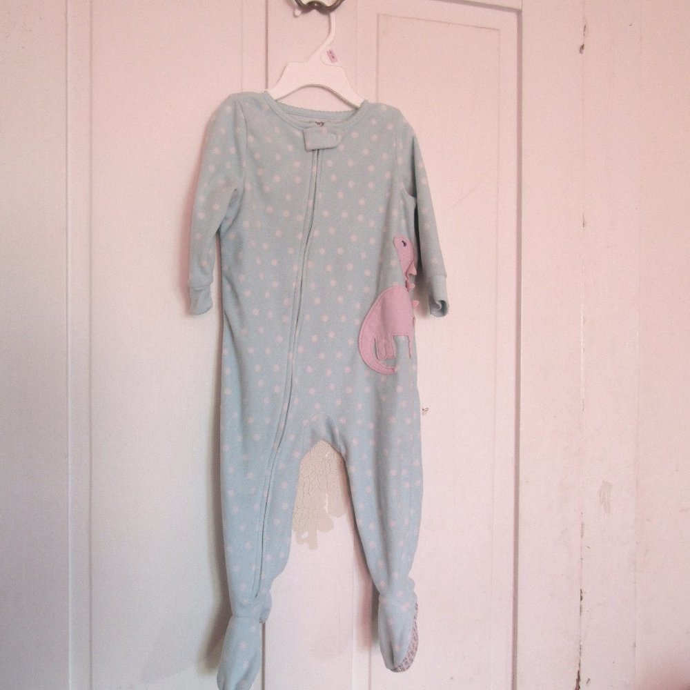 Carter's 18 Month Baby Blue and Pink Polka Dot Onesie Pajamas
